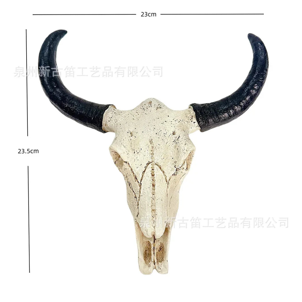 Antler Skull Wall Mount Rustic 3D Head Sculpture Nordic Decor For Living Room Cabin Office Halloween Gothic Gift For Him Vue A1