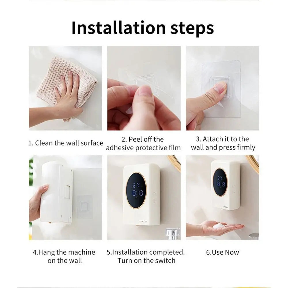 Wall Mounted Automatic Soap Dispenser Smart Sensing Large Capacity Hand Sanitizer Dispenser Hole Free 480ml Vue