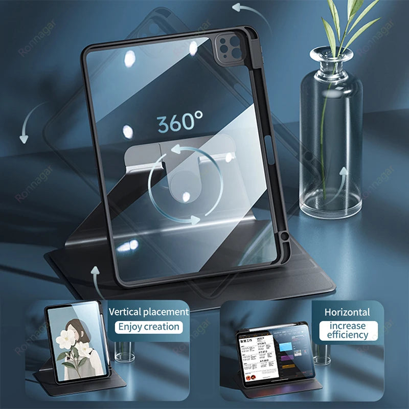 360° Rotating iPad Case with Pencil Holder – All Models Rotating iPad Case Vue