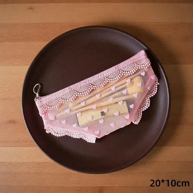 Unique Lace Mesh Briefs Shape Cosmetic Bag Portable Zipper Makeup Bag For Cosmetics Beauty Tools Toiletry Bag Storage Pouch Vue A7