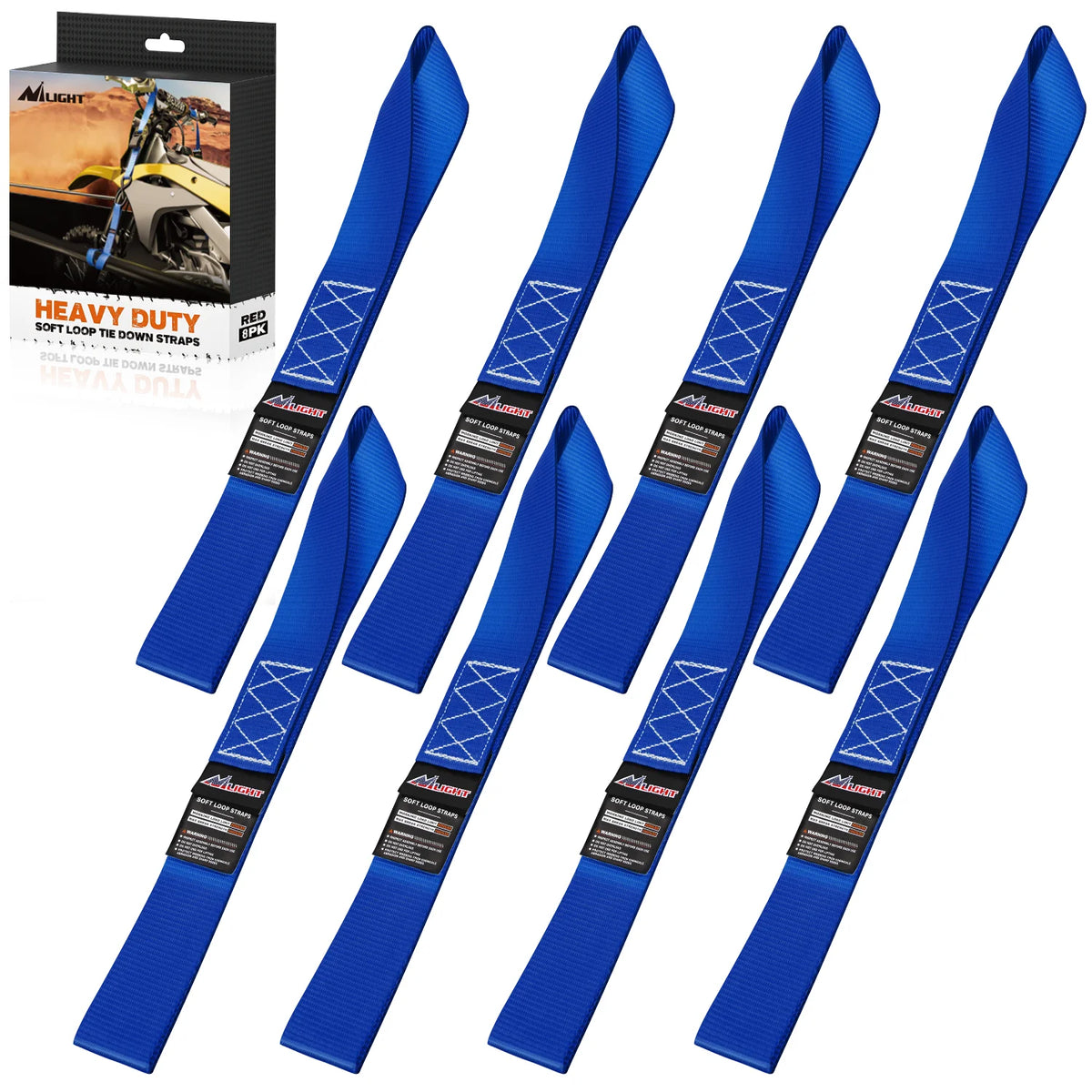 Nilight Soft Loop Tie Down Straps 12000 Lbs – 8 Pack Tie Down Straps Vue Blue United States