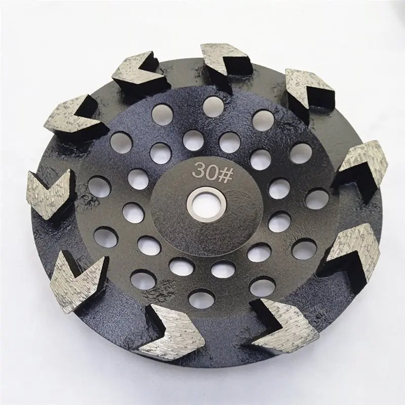 ABKW-Arbor Metal Grinding Wheel 7 Inch Sintered Segment Grinding 30 Grit Disc 5/8"-7/8"(22.23/16Mm) For Concrete Epoxy Removal Vue