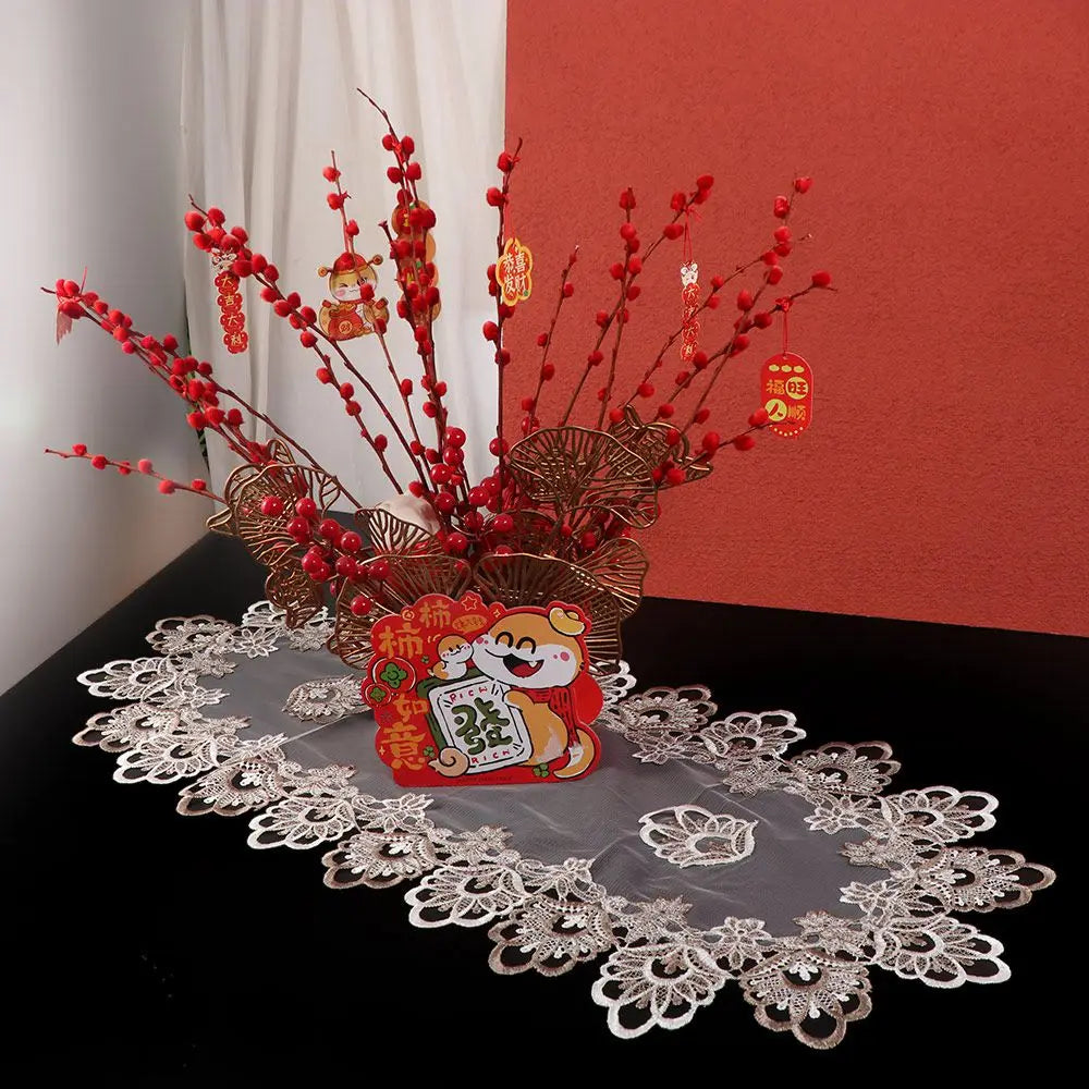 Flower Embroidery Oval Lace Tablecloth Vintage Oil Proof Europe Dining Tablecloth Washable Exquisite Tea Table Cover Desk Vue