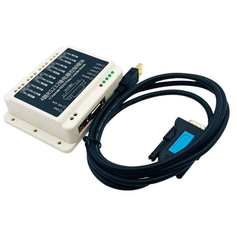 4-channel RS232 Serial Port Relay Control Board Smart Home Control Switch DC9-30V Computer Connection Relay Module Vue