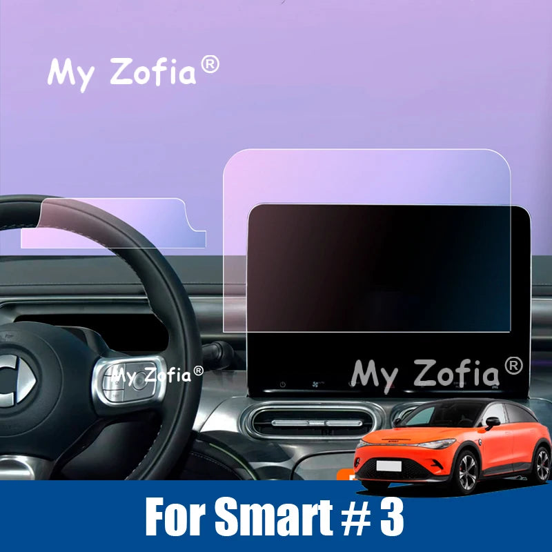 For Smart #3 2024 2025 2026 Car Tempered Glass Screen Protector Film Navigation Screen anti-scratch film Accessories Vue
