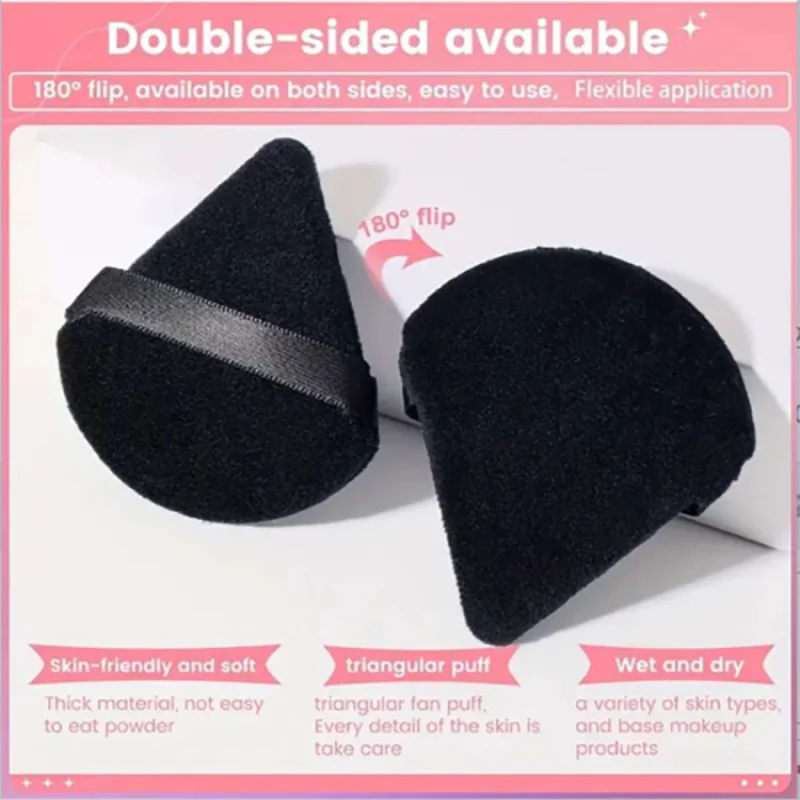 10Pcs Triangle Powder Puff Wet Dry Use For Loose Powder Liquid Cosmetic Soft Plush Powder Puff Makeup Foundation New In Trending Vue