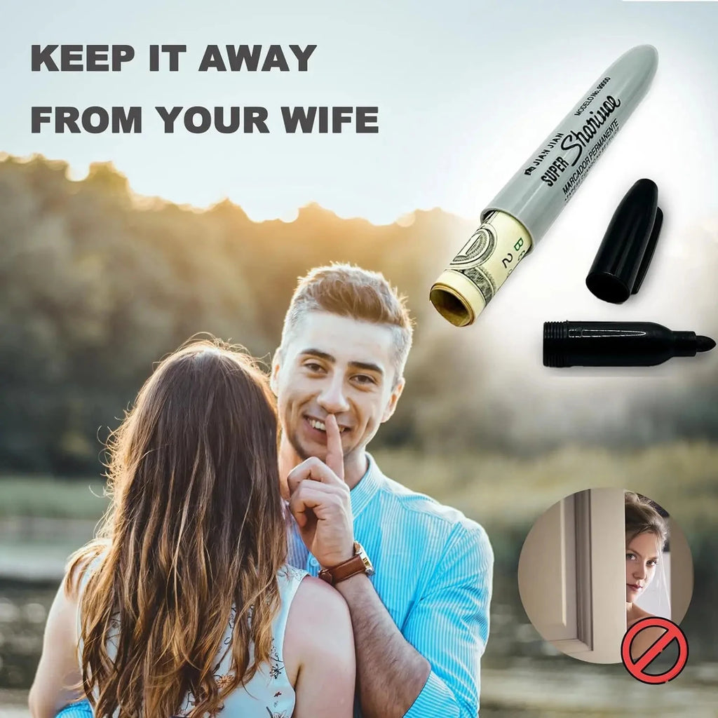 New High-quality Fake Black Markers Pen Sight Diversion Safe Container For Home Office Hiding Cash Necklace Money Small Valuable Vue