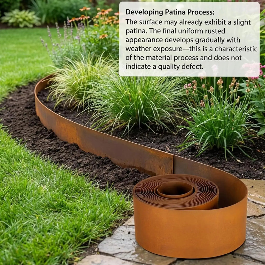 Cuttable Steel Lawn Edging and Landscape Border Weatherproof Protective Landscape Edging for Indoor Greenhouse Yard Patio Lawn Vue