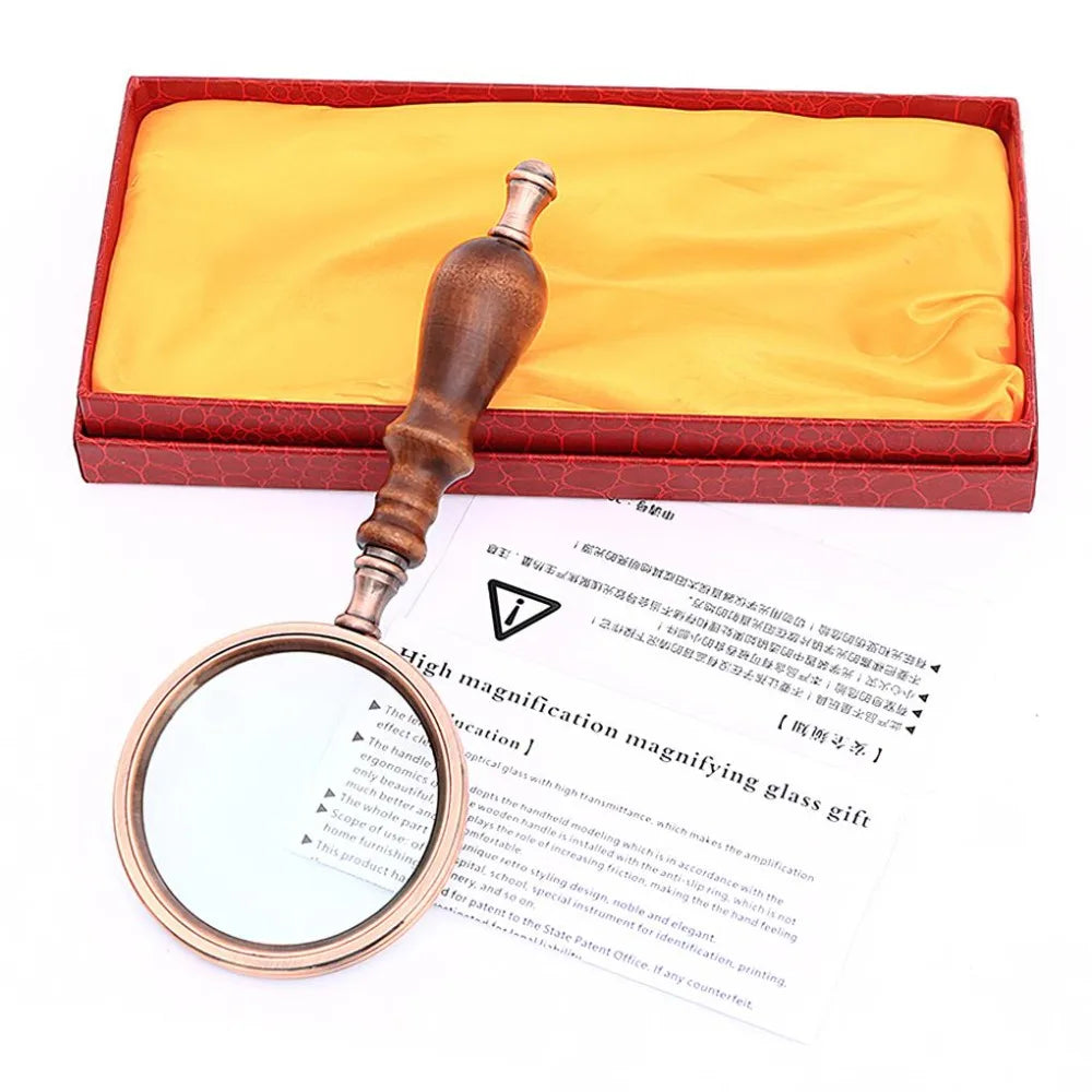 with Wooden Handle Newspaper Book High Quality High Magnification Magnifier Reading Magnifier Jewelry Loupe Eye Loupe Glass Vue