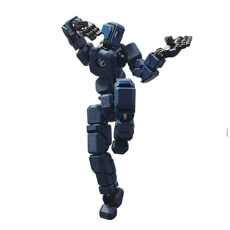 Poseable Anime Robot Action Figure | Multi-Joint Desktop Decor Anime Action Figure Vue Navy blue