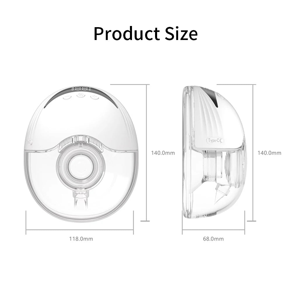 MY-375 Portable Hands Free Breast Pump Wearable Electric Breast Pump Lightweight with LED Display 4 Modes & 12 Levels Vue