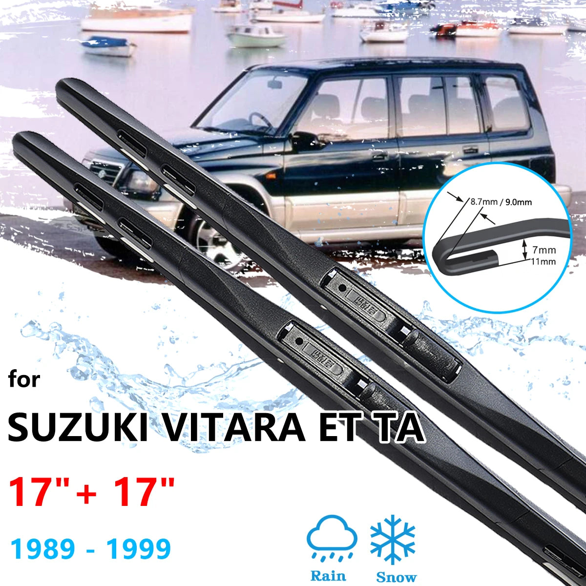 For Suzuki Vitara ET TA Santana 300 350 1989~1999 Car Front Wiper Blades Brushes Window Windshield Windscreen Replacement Parts Vue