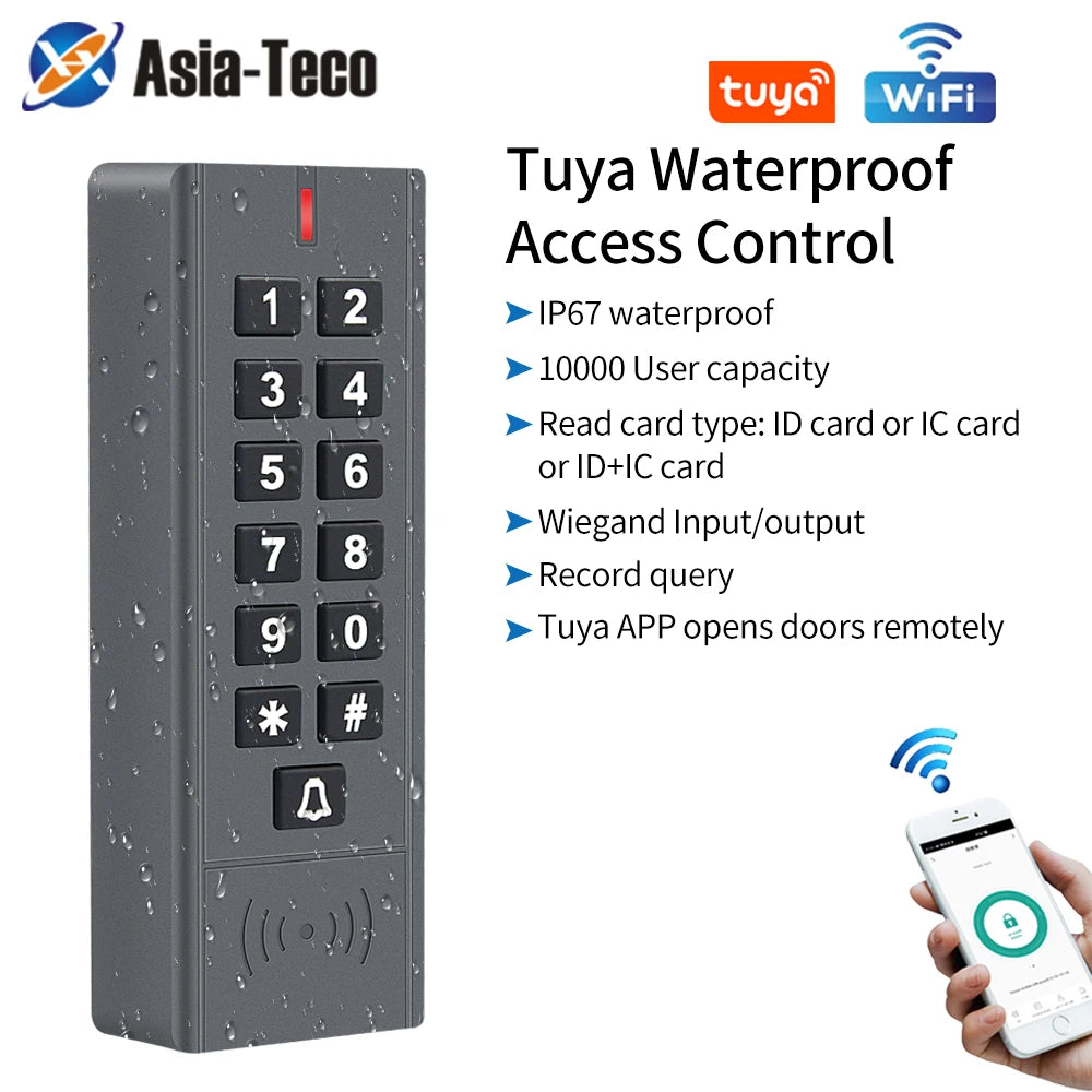 12V-24V WiFi Tuya Smart Life Fingerprint Keypad for RFID Access Control System Proximity Card Standalone Door Access Controller Vue
