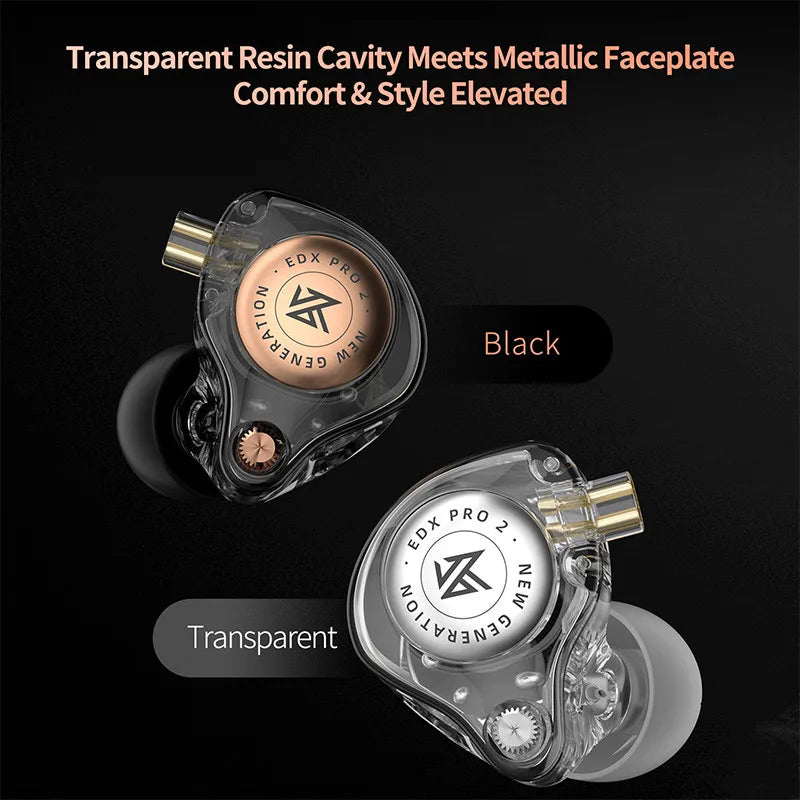 KZ EDX Pro 2 Wired In-Ear Hi-Fi Earbuds | Dynamic Driver Wired In-Ear Earbuds Vue