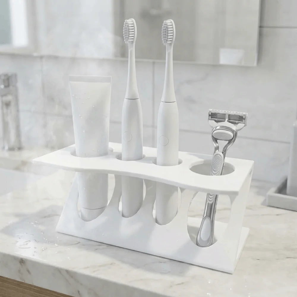 3D Printing Electric Toothbrush Holder Creative Stable Shaver Storage Rack Vertical 4 Holes Toothpaste Rack Vanity Organizer Vue