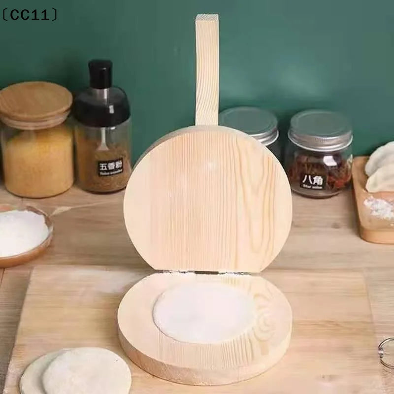 Solid Wood Dough Press Tool Quick Easy Dumpling Skin Presser Home