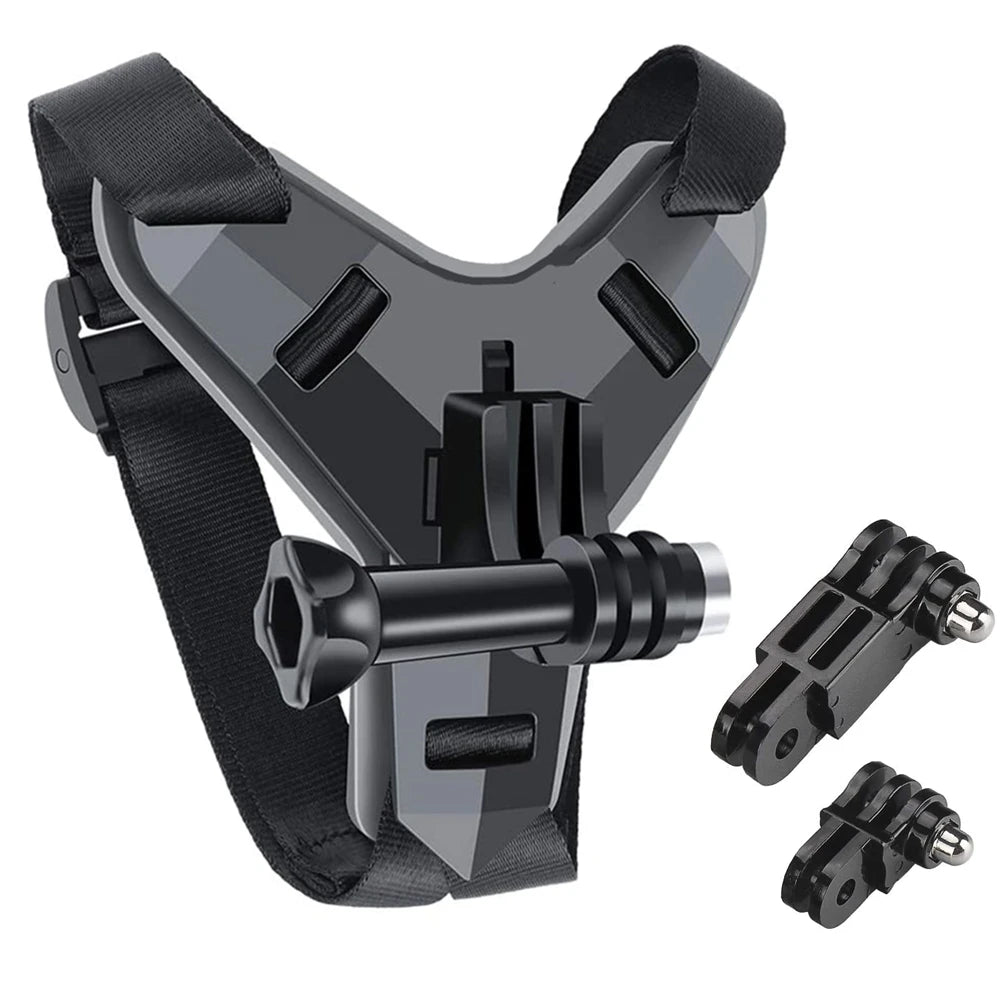 Helmet Strap Mount For Gopro Hero 12 11 10 9 8 7 6 5 4 3 Motorcycle Yi Action Sports Camera Mount Full Face Holder Accessories Vue Black