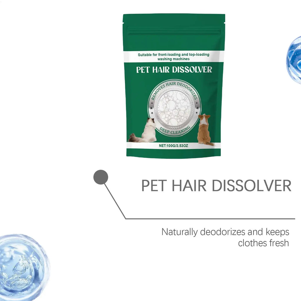 Pet Hair Dissolver Laundry Pods, Safe Fabric Care Sheets for Washing Machine, Effective Cat Dog Hair Remover for Family Home Vue