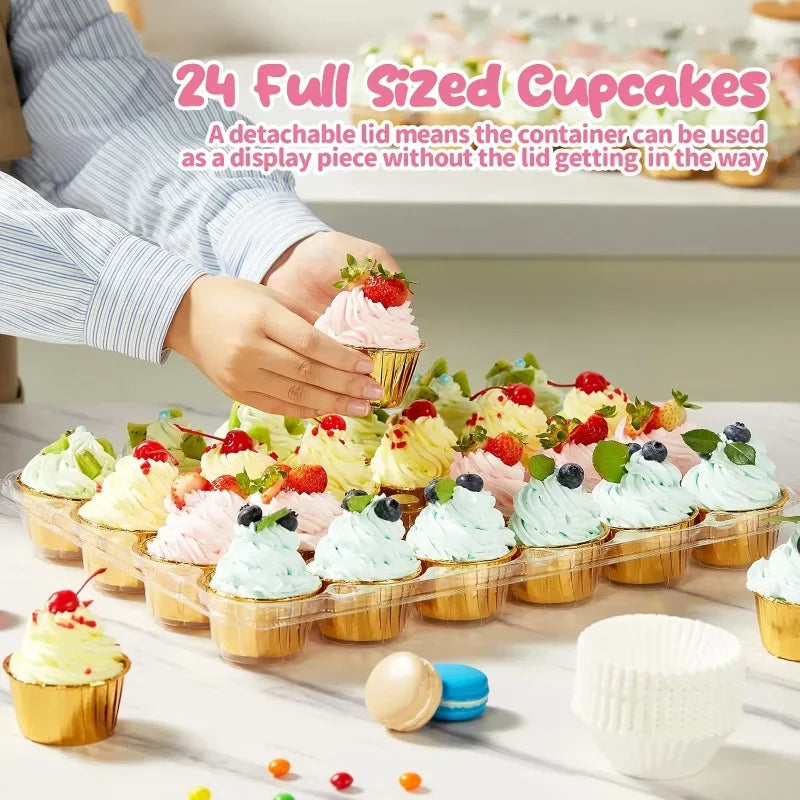 Clear PET Cupcake Boxes – 24-Compartment Dome Carrier Cupcake Dome Carrier Vue