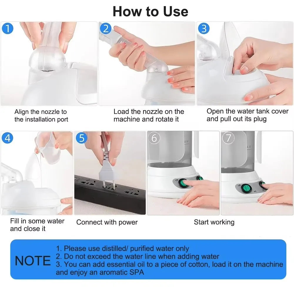 Ionic Ozone Face Steamer – Nano Mist Facial Vaporizer Facial Steamer Vue