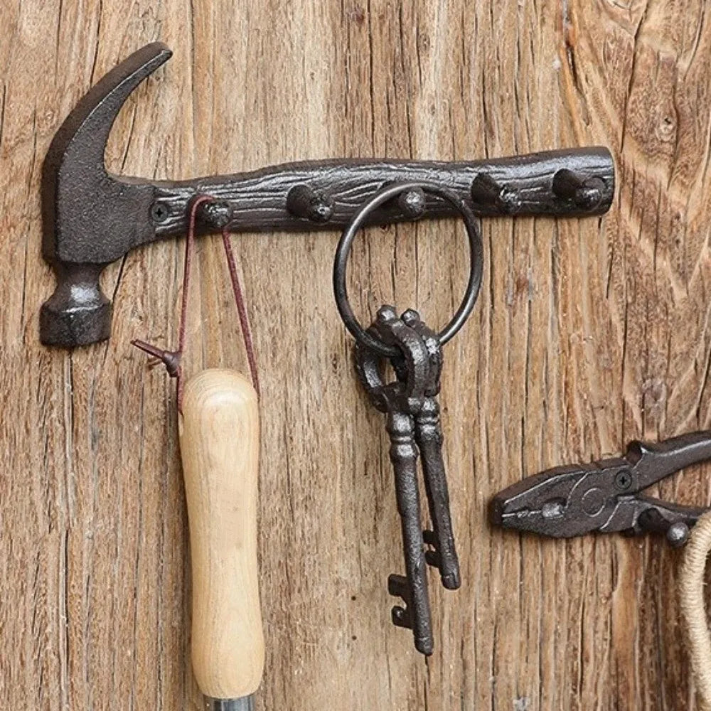 Creative Rustic Cast Iron Wall Hooks DIY Vintage Wall-Mounted Decor Shelf Iron Plier Shape Key Holder Craftsmen Vue