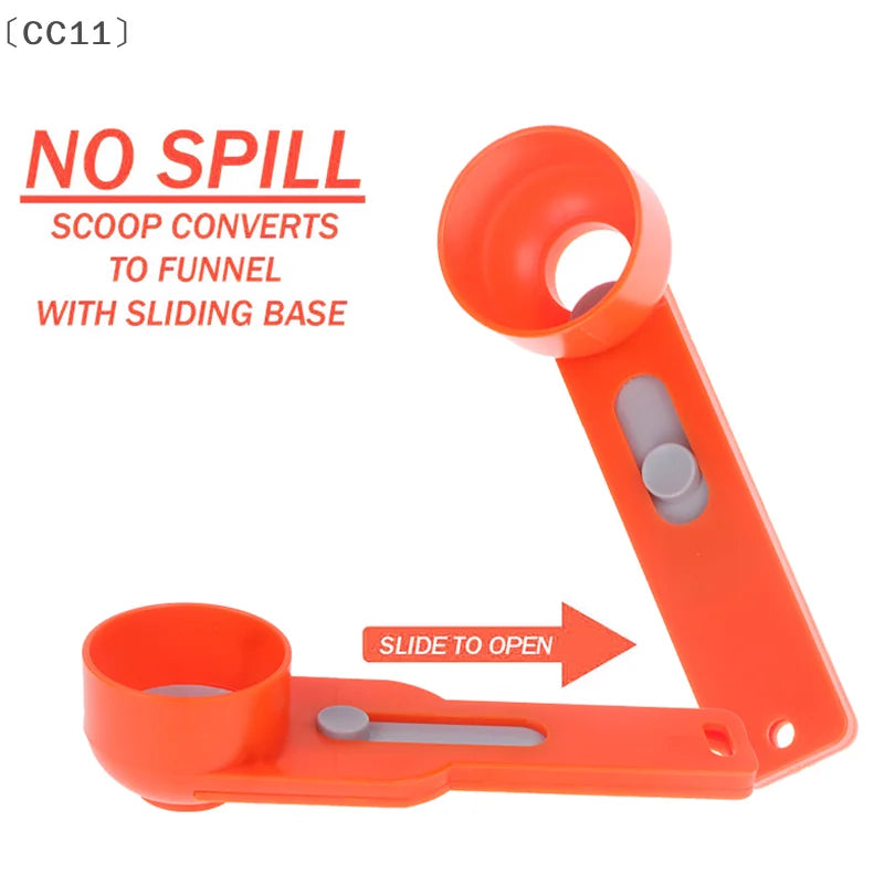 〔CC11〕 No Spill Measuring Spoon Funnel Preparation Of Protein Powder Workout & Sports Drinks, Baby Formula Refill Mess Spill Vue