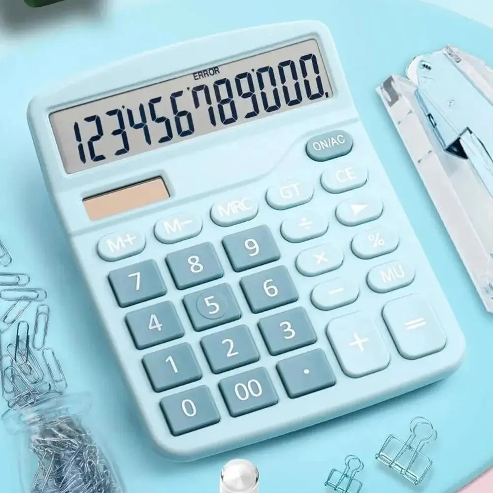 12 Digits Electronic Calculator Solar Calculator Dual Power Supply Calculator for Home Office School Financial Accounting Tools Vue
