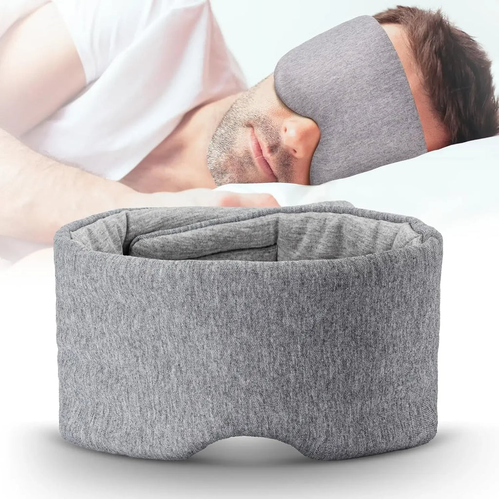 Cotton Sleep Eye Mask,100% Blocking Light Sleeping Mask for Side Sleeper,Soft Zero Pressure Cooling Blackout Eye Masks for Sleep Vue