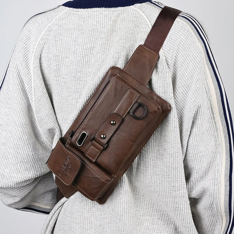 High-quality Ladies' Waist Bag Travel PU Leather Crossbody Shoulder