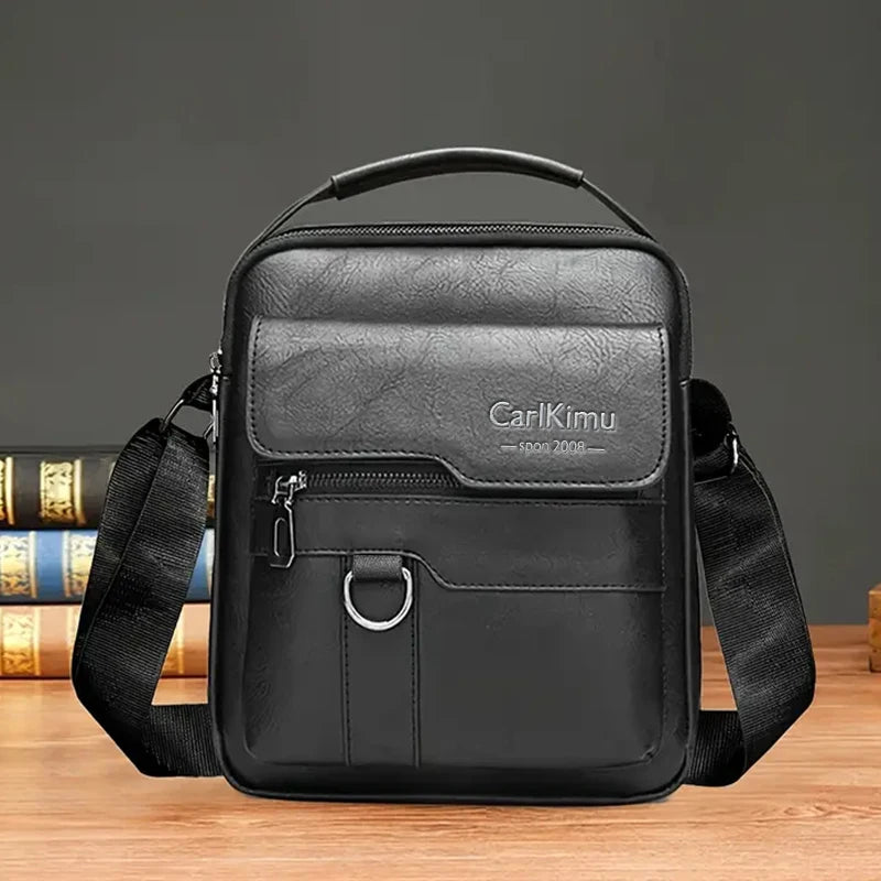 Vintage Office Messenger Structured Unisex Briefcase Crossbody Vue C1189black