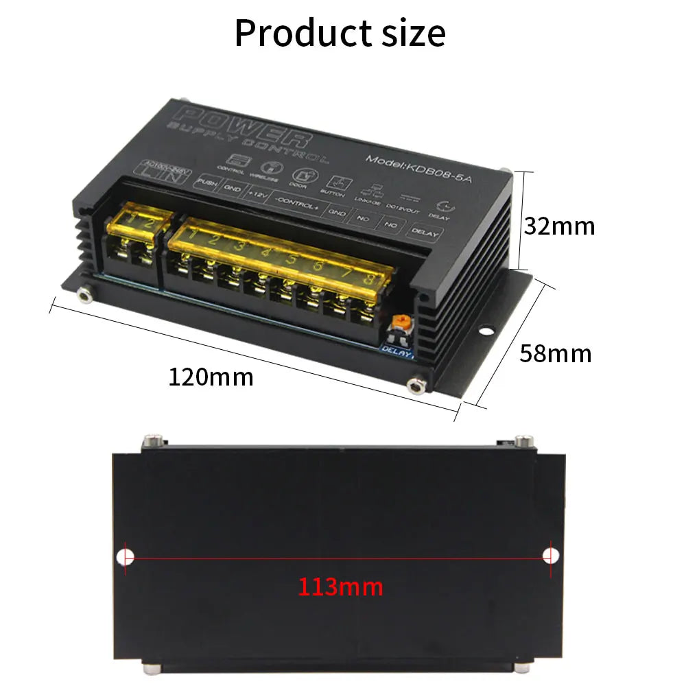 DC 12V Door Access Control system Relay Switch Power Supply Controller 5A AC 100~245V for RFID Fingerprint Access Control Device Vue