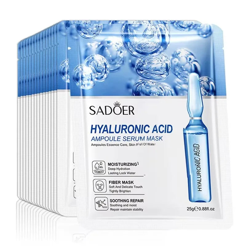10Pcs Hyaluronic Acid Mask Facial Skin Care Firming Moisturizing Mask Facial Skin Care Products Vue