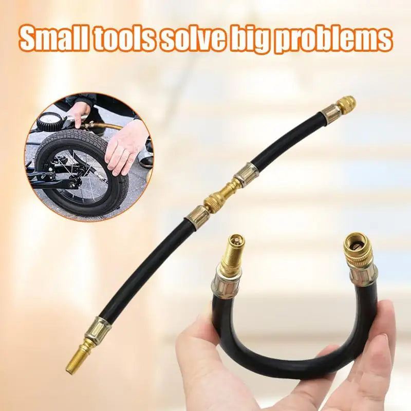 Flexible Rubber Hose Air Compressor Adapter Car Tire Valve Stem Extender for Bicycles Motorcycles Trailers Passenger Strollers Vue