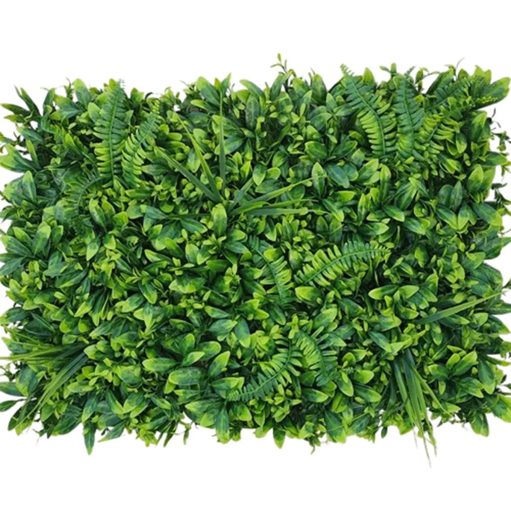 UV Resistant Artificial Grass Wall Panel Square Shape 40*60cm Size Privacy Fence Panel Green Color Fake Lawn Carpet Vue Style 1