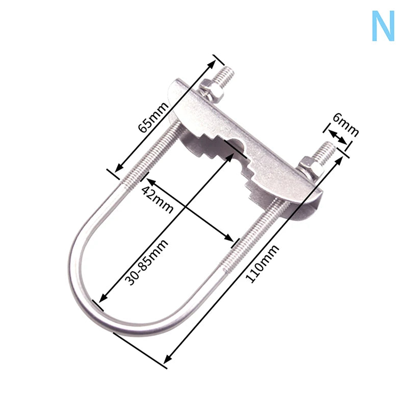 M6 U Bolts Mounting Hardware Heavy Duty Anti-Rust Mast To Mast Clamp V Jaw Block Mount Bracket Kit For Outside Home Antenna Vue A14