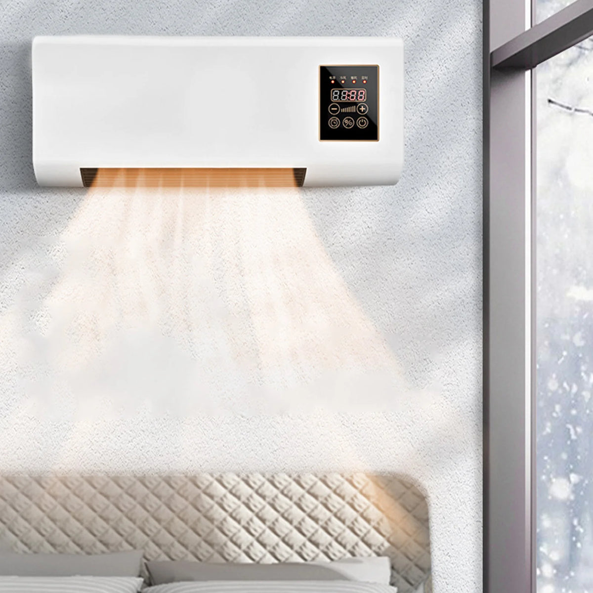 Air Conditioner Constant Temperature Heating Control Mini Wall Air Conditioner with Remote Control for Living Room Vue