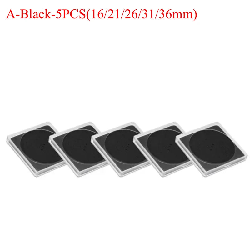 5pcs Coin Collection Display Rack Acrylic Collection Box Coin Capsule Storage Box Plastic Coin Capsule Holder with Foam Gasket Vue 16 21 26 31 36mm
