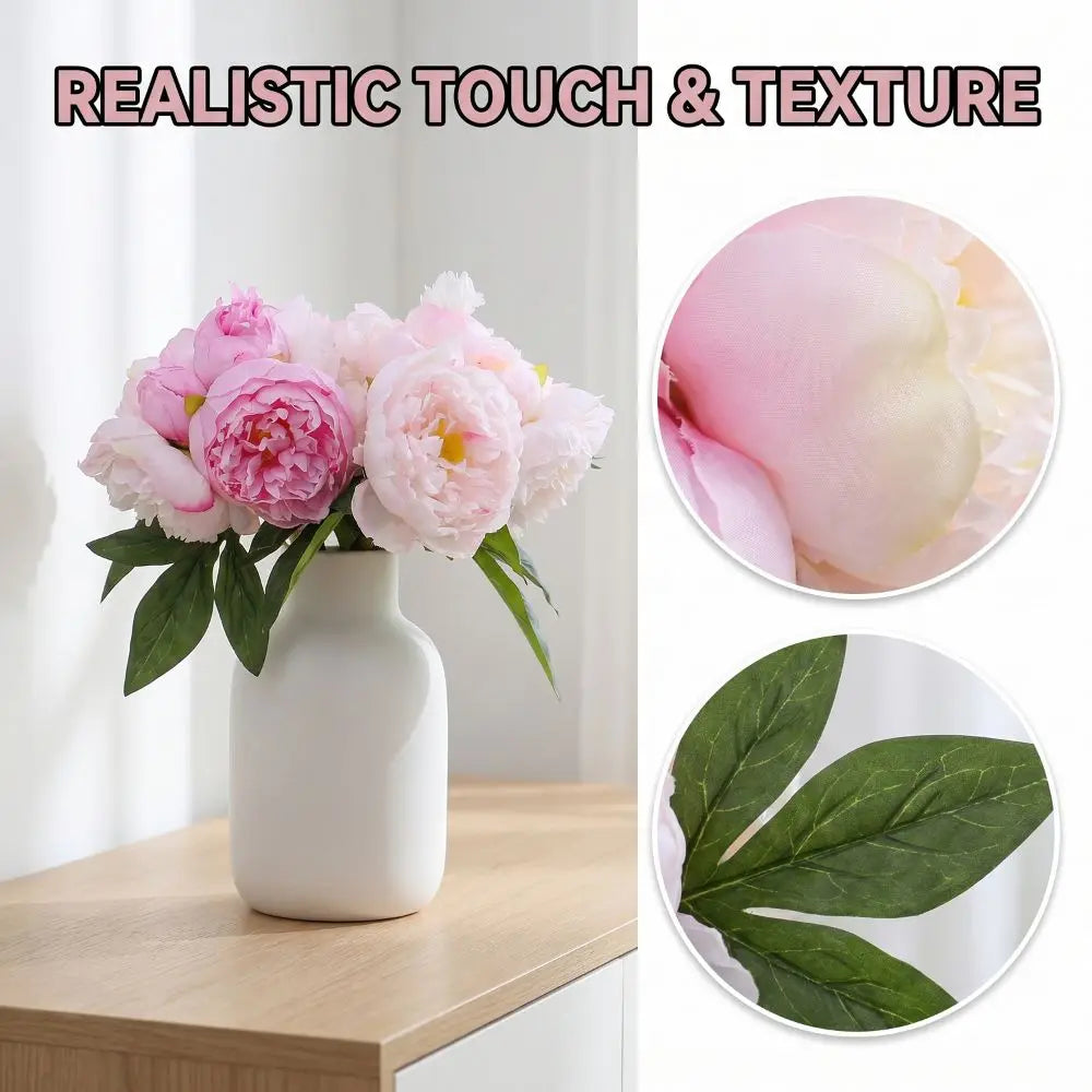 Creative Artificial Peony Bouquet Realistic Silk Flower Artificial Peony Flowers Handmade Multi-Color Simulation Silk Flowers Vue
