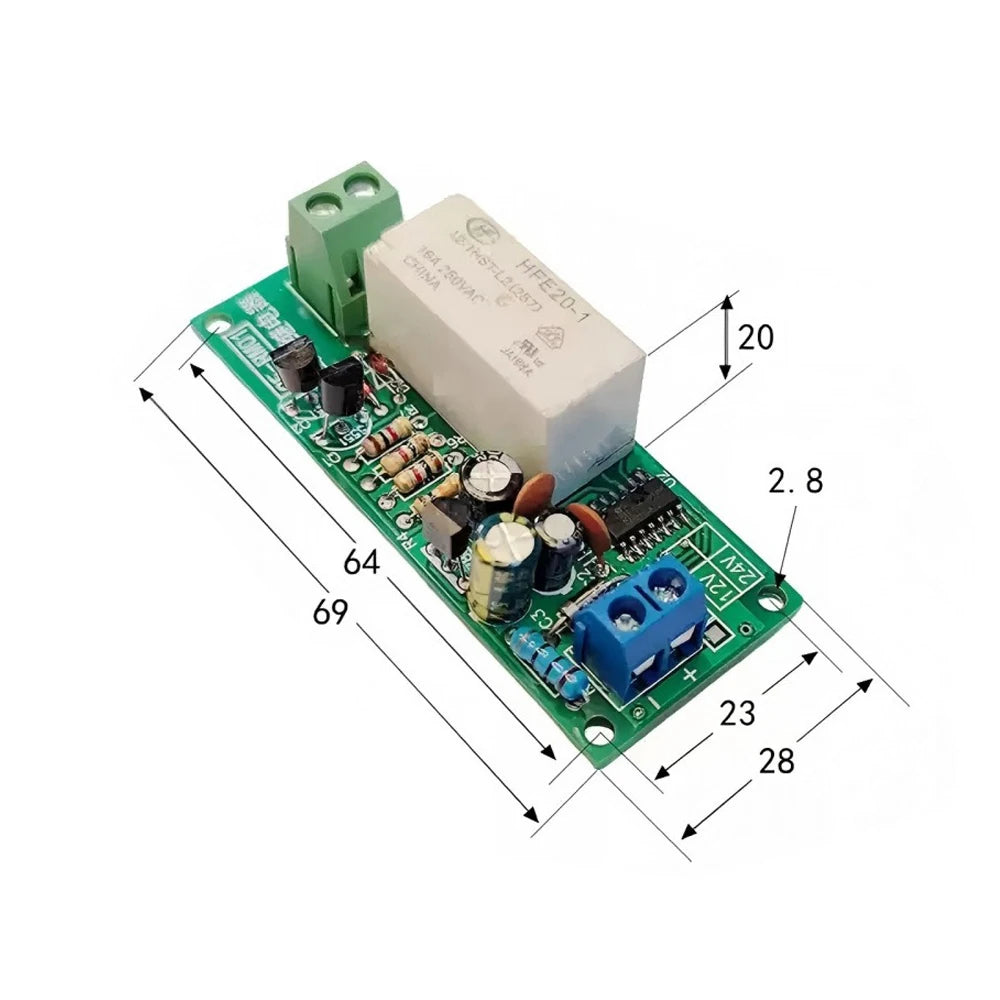 16A Self-locking Relay Board Self-holding Magnetic Bistable Power-off Memory Control Relay with Reverse Power Connect Protection Vue