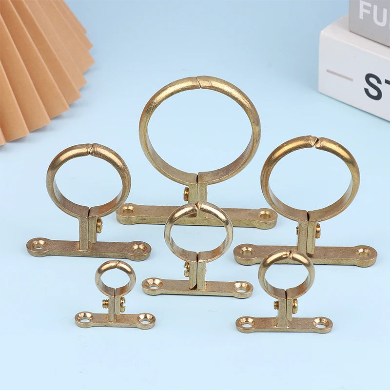 1PCS Fit 15 22 28 35 42 54MM OD Brass Pipe Clip Wall Mounted Pipe Support Bracket Clip Support Fixed Plumbing Water With Base Vue