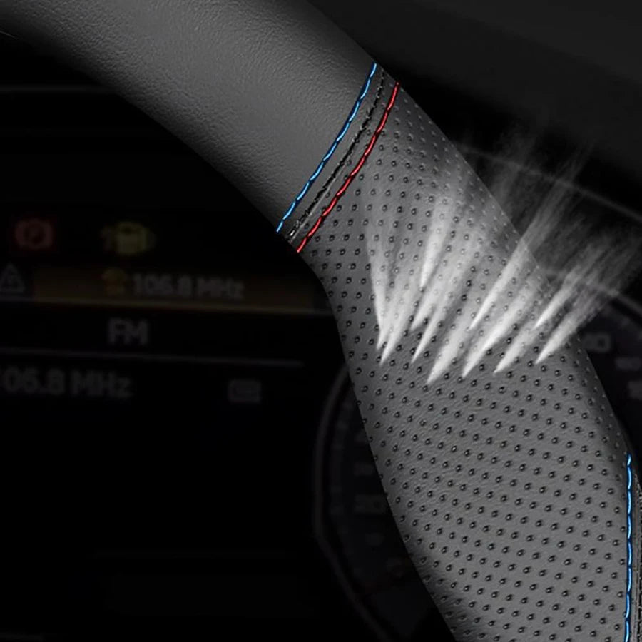 Car Steering Wheel Cover O-shaped Booster Cover, Breathable, Auto Decoration For Honda Accord 2023 2024 2025 Diameter 38cm Vue