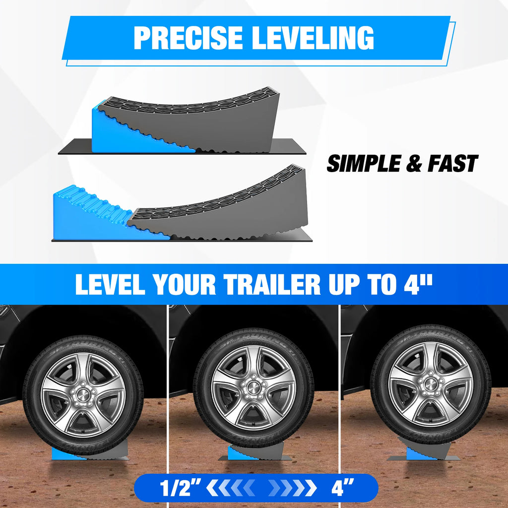 Nilight RV Leveler - 2 Pack Camper Leveling Blocks Ramp Support Dual Axles, Up to 35,000lbs, Fast RV Accessories Leveling System for Travel Trailer, Motorhome Vue