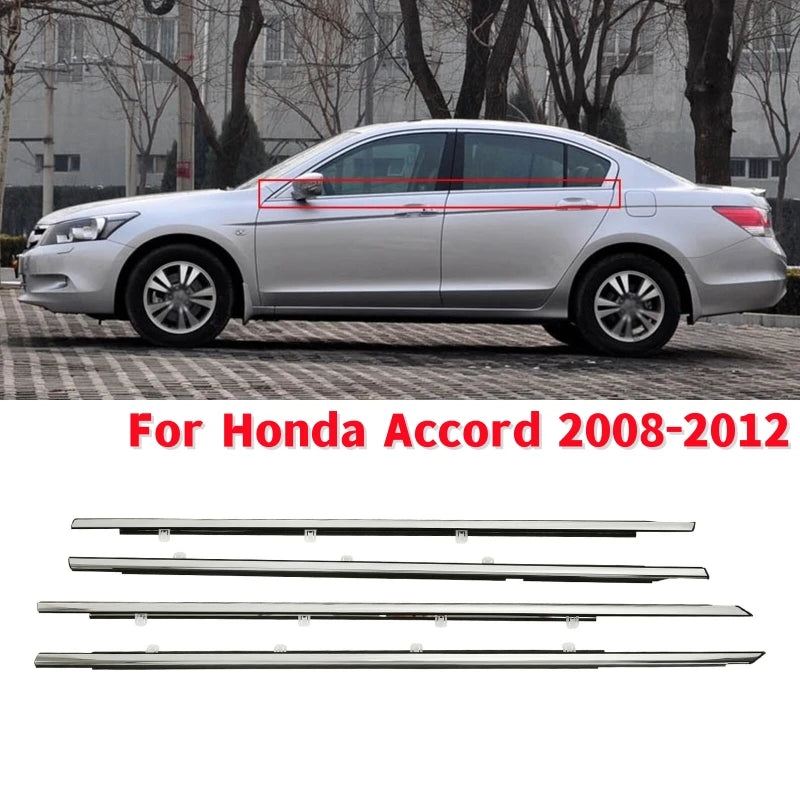 Car Side Window Weatherstrip Sealing Trims Chrome Glass Sealant Strip Weather Strip For Honda Accord 2008-2012(For US Version) Vue
