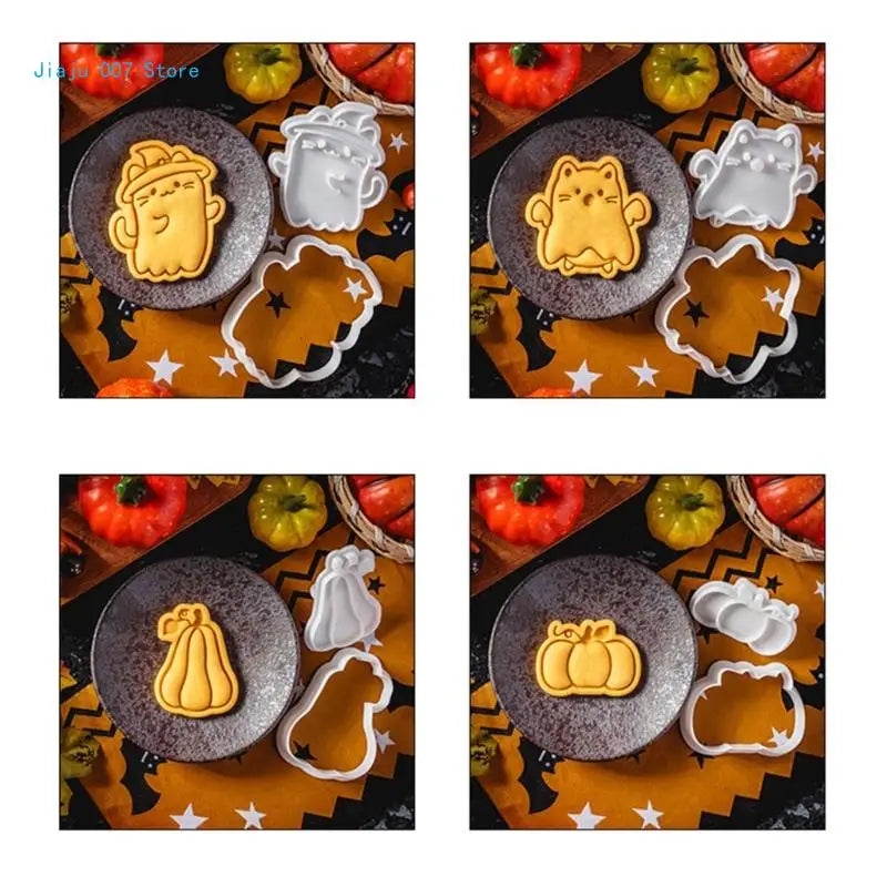 8-Pack Cat Cookie Cutters & Biscuit Molds | Halloween Baking Cookie Mold Set Vue