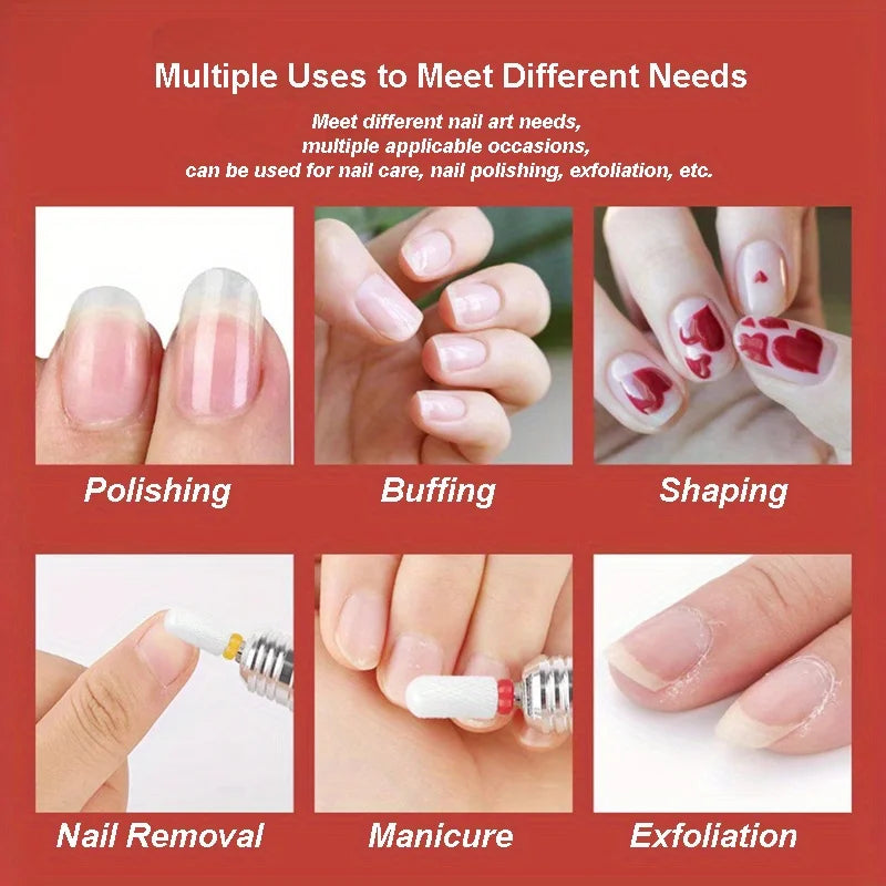 Kit-6PCS Ceramic Nail Drill Bits, Pedicure Remover， for Acrylic Gel, Nails Polishing Tools, Nail Art Pedicure Manicure Tools Vue