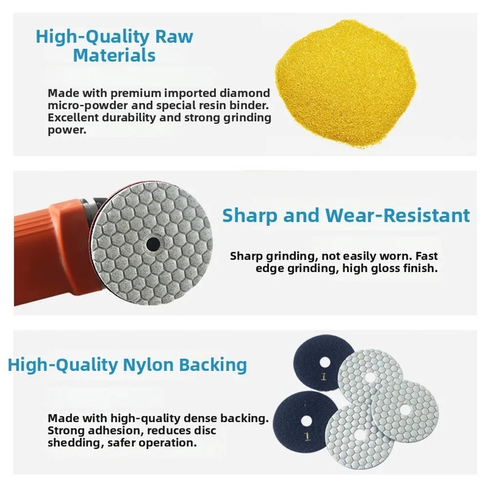 Diamond Dry Grinding Pads – Stone Marble Tile Granite 5/10/20pc Diamond Grinding Pad Vue