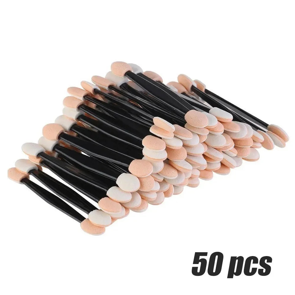 Disposable Dual Head Eyeshadow Sponge Stick Portable Double Sided Eye Shadow Applicator Brush For Eyes Makeup Beauty Tools Vue 50 PCS Brushes