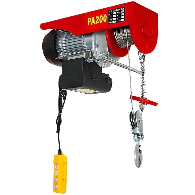 220/661lbs/100/300kg 220V Electric Hoist Portable Lifter Steel Wire Winch for Garage Warehouse Vue