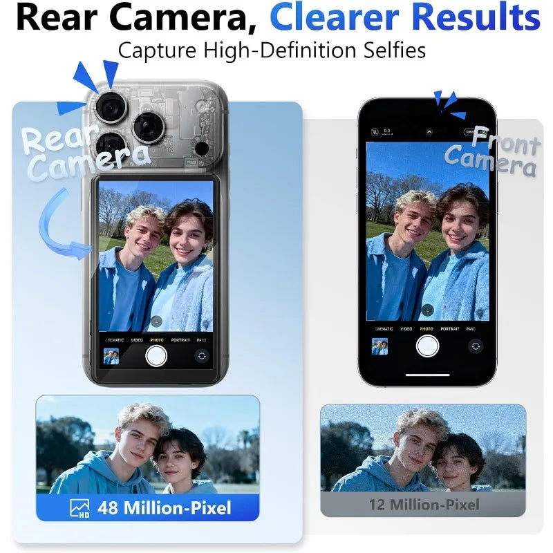 Selfie Monitor Screen Magnetic Back Camera Monitor Built-in Bluetooth 1500mAh Battery for Solo Shooting Vlogging Live Streamin Vue