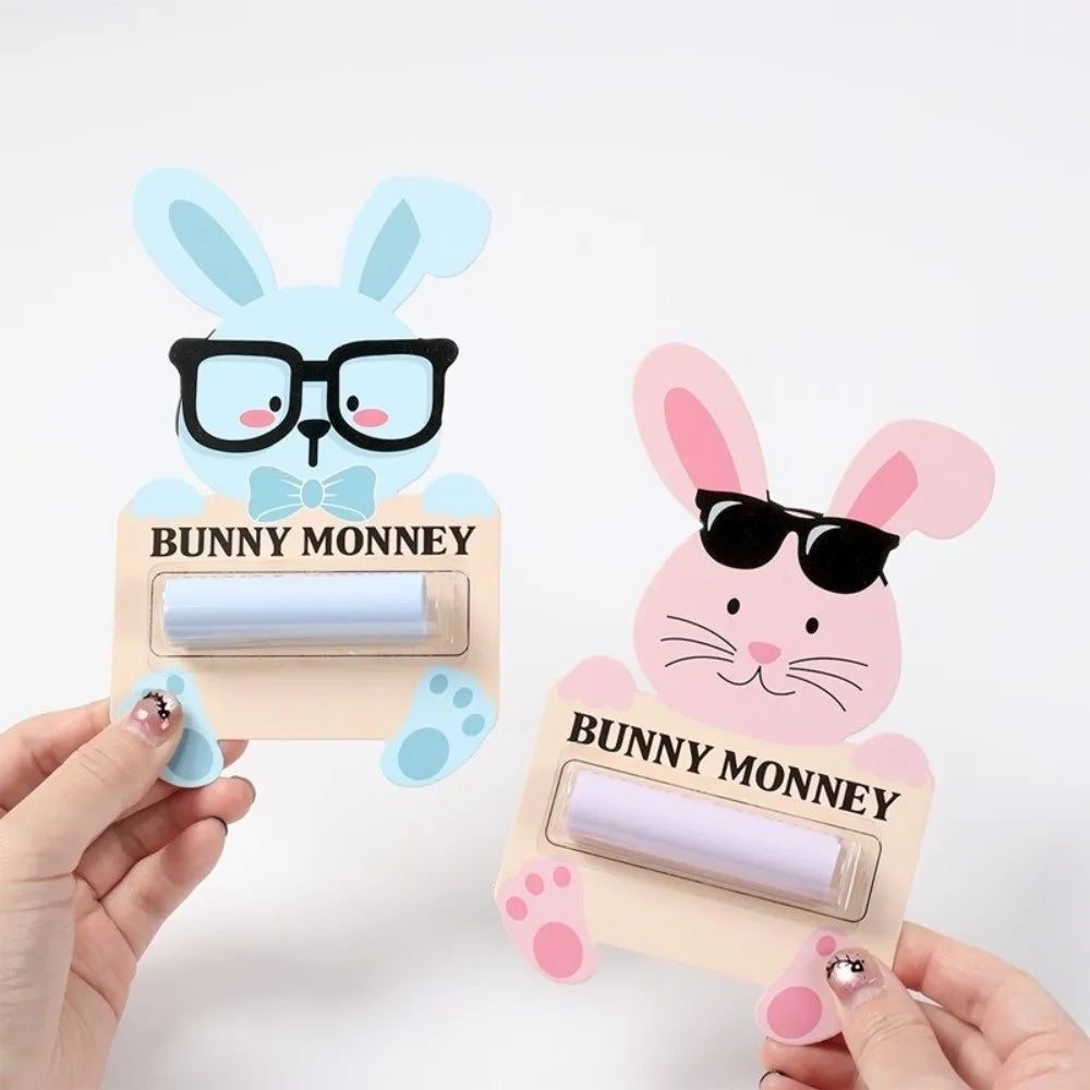 6PCS/SET Cute Cartoon Easter Cash Holder Funny Portable Bunny Banknote Card Decorative Gift Card Holder Holiday Party Vue